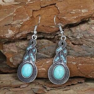 Bohemian Vintage Style Turquoise Color Dangle Earrings